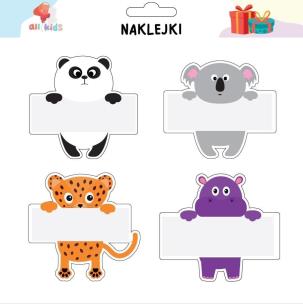 Naklejki zwierzaki na szafkę i zeszyt 1. Wydawca: All4Kids. Multiszop.pl Opakowanie Naklejki zwierzaki na szafkę i zeszyt 1