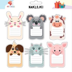 Naklejki zwierzaki na szafkę i zeszyt 2. Wydawca: All4Kids. Multiszop.pl Opakowanie Naklejki zwierzaki na szafkę i zeszyt 2