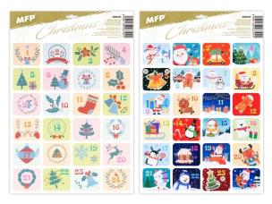 Opakowanie Naklejkowy kalendarz adwentowy na prezenty