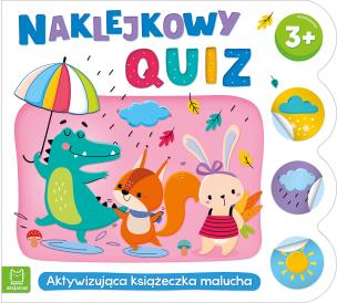 Naklejkowy quiz 3+ Aktywizująca książeczka malucha. Autor: Bator Agnieszka. Multiszop.pl Okładka książki Naklejkowy quiz 3+ Aktywizująca książeczka malucha