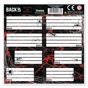 Opakowanie Nalepki na zeszyty BackUp Pająki (25szt)