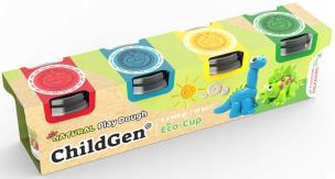 Naturalna ciastolina w eko-kubkach 4 kolory. Wydawca: ChildGen (GEN OYUNCAK SANAYİ TİCARET A.Ş.). Multiszop.pl Opakowanie Naturalna ciastolina w eko-kubkach 4 kolory