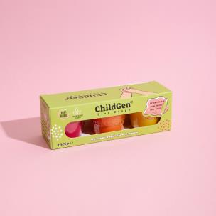 Naturalna ciastolina w słoiczkach 3 kolory. Wydawca: ChildGen (GEN OYUNCAK SANAYİ TİCARET A.Ş.). Multiszop.pl Opakowanie Naturalna ciastolina w słoiczkach 3 kolory