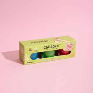 Naturalna ciastolina w słoiczkach 3 kolory. Wydawca: ChildGen (GEN OYUNCAK SANAYİ TİCARET A.Ş.). Multiszop.pl Opakowanie Naturalna ciastolina w słoiczkach 3 kolory