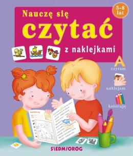 Nauczę się czytać z naklejkami. Autor: Langowski Adam, Jarosław Talarski. Multiszop.pl Okładka książki Nauczę się czytać z naklejkami