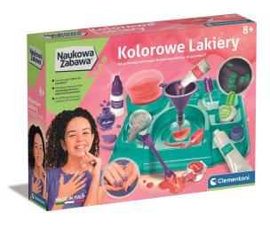 Naukowa zabawa. Kolorowe lakiery. Wydawca: Clementoni. Multiszop.pl Opakowanie Naukowa zabawa. Kolorowe lakiery