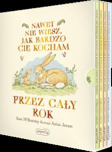 Nawet nie wiesz, jak bardzo cię kocham przez cały rok (edycja specjalna). Autor: Sam McBratney. Multiszop.pl Okładka książki Nawet nie wiesz, jak bardzo cię kocham przez cały rok (edycja specjalna)