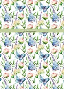 Opakowanie Notatnik 145x197/48K kratka kwiaty i motyle FRESH