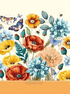 Opakowanie Notatnik 145x197/48K kratka motyle FRESH