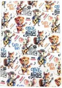 Opakowanie Notatnik A5/64K gładki Zwierzaki muzyka FRESH