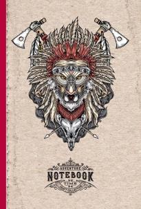 Opakowanie Notatnik ozdobny 143x210/64K kratka Wilk Indianin