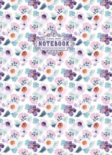 Opakowanie Notatnik ozdobny 64 strony kratka Kwiaty fiolet