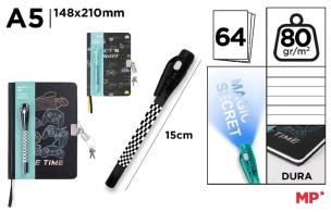 Opakowanie Notes A5/64K ze szpiegowskim długopisem Gamer