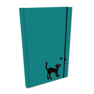 Opakowanie Notes A5 gładki z gumką Soft Touch lakier UV kot morski