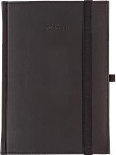 Notes A5 kratka Vivella z gumką czarny. Wydawca: Wokół nas. Multiszop.pl Opakowanie Notes A5 kratka Vivella z gumką czarny