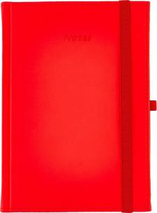 Notes A5 kratka Vivella z gumką czerwony. Wydawca: Wokół nas. Multiszop.pl Opakowanie Notes A5 kratka Vivella z gumką czerwony