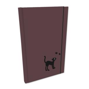 Opakowanie Notes A5 kratka z gumką kot w śliwce BB230023