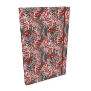 Opakowanie Notes A5 kratka z gumką liście ceglaste BB230014