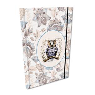 Opakowanie Notes A5 kratka z gumką  Soft Touch Sowa