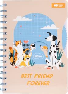 Opakowanie Notes A5 na spirali CAT&DOG z okienkiem 80 ark. Happy Color