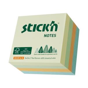 Opakowanie Notes samoprzylepny 76x76mm 4 kolory pastel 400k.