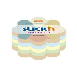 Opakowanie Notes samoprzylepny kwiatek Hopax Stick'n 67x67mm mix 4 kolorów recykling 250k