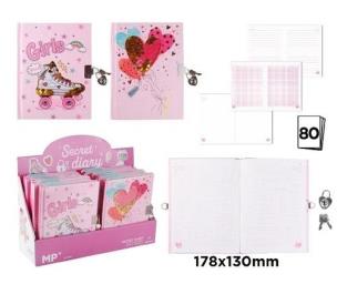 Opakowanie Notes z kłódką 178x130mm Big Dream Girls MIX