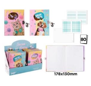 Opakowanie Notes z kłódką 178x130mm Kotki MIX