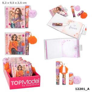 Opakowanie Notesik z długopisem Top Model, pompon na długopisie, 2 wzory