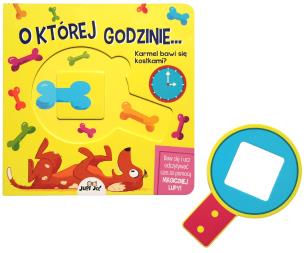 O której godzinie…? Książka z magiczną lupą. Autor: Mancini Paolo, Leone Luca. Multiszop.pl Okładka książki O której godzinie…? Książka z magiczną lupą