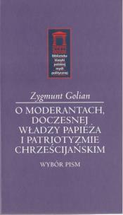 Okładka książki O moderantach, doczesnej władzy papieża i patriotyzmie chrześcijańskim