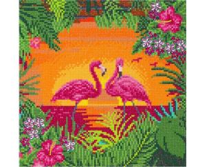Obraz na płótnie 30x30cm z mozaiką Flamingi. Wydawca: EPEE. Multiszop.pl Opakowanie Obraz na płótnie 30x30cm z mozaiką Flamingi