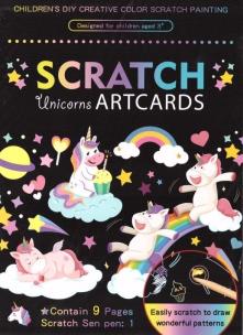 Opakowanie Obrazek do zdrapywania Jednorożce 9szt