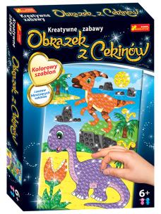 Obrazek z cekinów. Dinozaur Parazaurolof. Wydawca: Ranok-Creative. Multiszop.pl Opakowanie Obrazek z cekinów. Dinozaur Parazaurolof