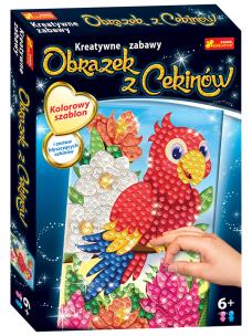 Obrazek z cekinów. Papuga. Wydawca: Ranok-Creative. Multiszop.pl Opakowanie Obrazek z cekinów. Papuga