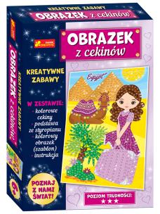 Obrazek z cekinów. Podróże małe i duże. Egipt. Wydawca: Ranok-Creative. Multiszop.pl Opakowanie Obrazek z cekinów. Podróże małe i duże. Egipt