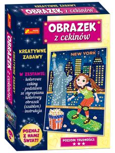 Obrazek z cekinów. Podróże małe i duże. USA. Wydawca: Ranok-Creative. Multiszop.pl Opakowanie Obrazek z cekinów. Podróże małe i duże. USA