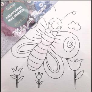 Obrazy do malowania Motylek  25cmx25cm. Wydawca: Norimpex. Multiszop.pl Opakowanie Obrazy do malowania Motylek  25cmx25cm