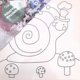 Obrazy do malowania Ślimak 25cmx25cm. Wydawca: Norimpex. Multiszop.pl Opakowanie Obrazy do malowania Ślimak 25cmx25cm