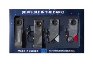 Opakowanie Odblaskowe breloczki Tech Line - Zestaw 4 sztuk