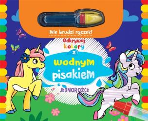 Odkrywaj kolory z wodnym pisakiem Jednorożce. Autor:   Praca zbiorowa. Multiszop.pl Okładka książki Odkrywaj kolory z wodnym pisakiem Jednorożce