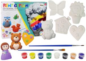 Opakowanie Odlewy gipsowe do malowania Dziewczynka i Miś