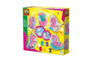 Odlewy gipsowe z farbami małe jednorożce. Wydawca: SES. Multiszop.pl Opakowanie Odlewy gipsowe z farbami małe jednorożce