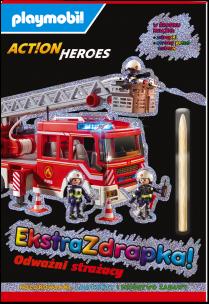 Odważni strażacy. Playmobil Action Heroes. Ekstrazdrapka. Autor: Opracowanie zbiorowe. Multiszop.pl Okładka książki Odważni strażacy. Playmobil Action Heroes. Ekstrazdrapka