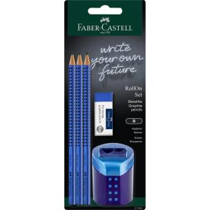 Ołówek 3szt + gumka + temperówka FABER CASTELL. Wydawca: Faber Castell. Multiszop.pl Opakowanie Ołówek 3szt + gumka + temperówka FABER CASTELL