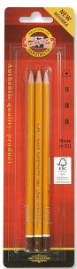 Ołówek grafitowy Triograph Koh-i-Noor B na blistrze 3 sztuki 1580. Wydawca: Koh-I-Noor. Multiszop.pl Opakowanie Ołówek grafitowy Triograph Koh-i-Noor B na blistrze 3 sztuki 1580