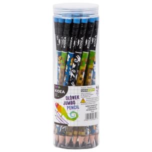 Ołówek trójkątny gruby z nadrukiem (28szt) KIDEA. Wydawca: Derform. Multiszop.pl Opakowanie Ołówek trójkątny gruby z nadrukiem (28szt) KIDEA