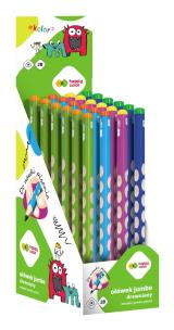 Opakowanie Ołówek trójkątny Jumbo 2B do nauki pisania mix 24 szt. Happy Color