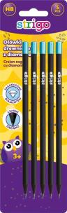 Opakowanie Ołówek z czarnego drewna mix 5szt STRIGO