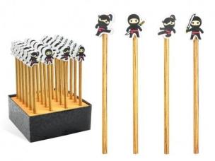 Opakowanie Ołówek z gumką do ścierania - ninja (24szt)